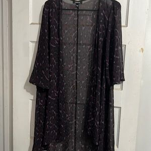 Purple and Black Leopard Kimono